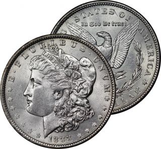 1888 Morgan Dollar Silver Coin State Choice Bu photo