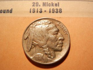 1931 S Us Indian Head Buffalo Nickel Old Us Five Cent Coin photo