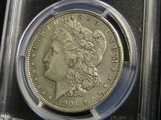 1901 Silver Morgan Dollar Pcgs Xf45 Gray photo