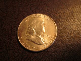 1948 Silver Franklin Half Full Bell Lines - Coin In Photo photo