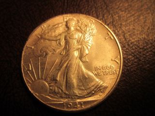 1941 - P - Walking Liberty Silver Half Dollar. .  Coin In Photo photo