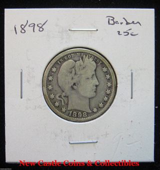 1898 Barber Quarter (25c).  Circulated.  90% Silver.  Special - photo