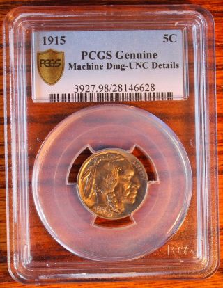 1915 Buffalo Nickel Pcgs Unc Details United States Coin Secure Plus photo
