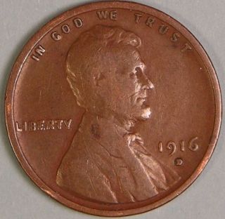 1916 D Lincoln Wheat Penny,  Jd 329 photo
