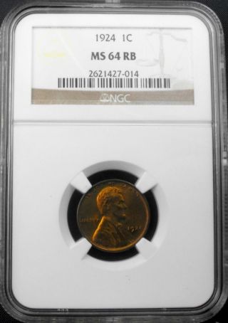 1924 Lincoln Cent Ngc Ms64rb photo