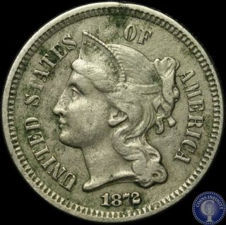 1872 P Xf/au Nickel Three Cent Piece 82 photo