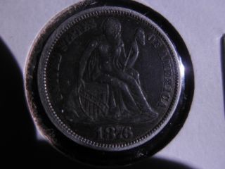 1876 Seated Liberty Dime Silver Very Good Details photo