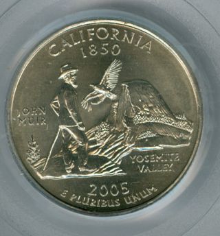 2005 - P California Quarter Pcgs Ms67 2nd Finest Registry photo