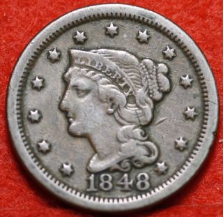 1848 Braided Hair Large Cent photo
