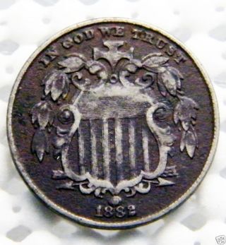 Very Fine 1882 - P Shield Nickel. .  7558 photo