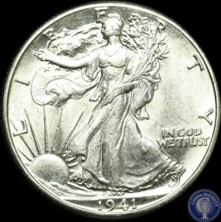 1941 P Gem Bu Silver Walking Liberty Half Dollar Ms+ 70 photo
