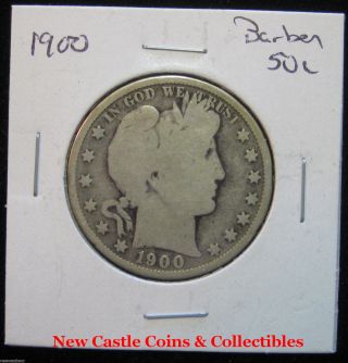 1900 Barber Half (50c).  Circulated.  90% Silver.  Special - photo