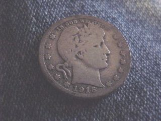 Usa Silver 1915 D Barber Quarter photo