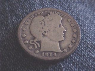 Usa Silver 1914 Barber Quarter photo