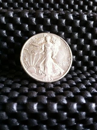 1945 90% Silver Walking Liberty Half Dollar Coin Luster photo