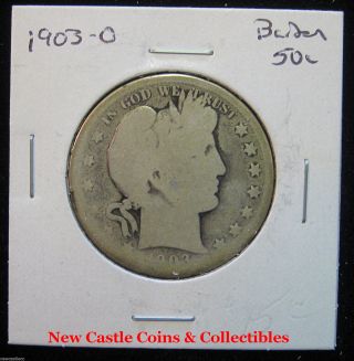 1903 - O Barber Half (50c).  Circulated.  90% Silver.  Special - photo