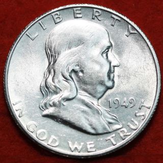 Uncirculated 1949 - S Silver Franklin Half Dollar S/h photo