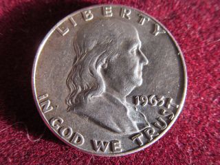 1963 Benjamin Franklin Silver Half Dollar Coin photo