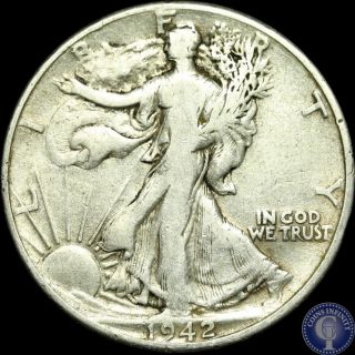 1942 P Silver Walking Liberty Half Dollar 90 photo