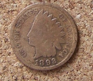 1892 Indian Head - Circulated,  Cleaned photo