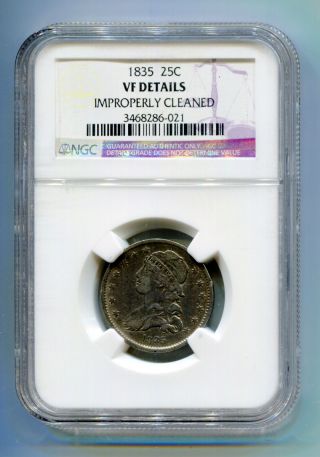 1835 Capped Bust Quarter 25c Ngc Vf Details photo
