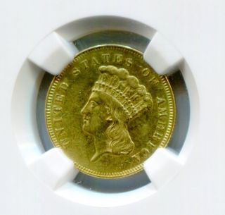 1857 $3 Princess Indian Head Gold Coin Ngc Au 50 photo