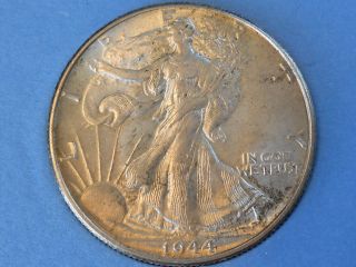 1944 P Walking Liberty Half Dollar 50 Cents Almost Uncirculated About Au Ref 17 photo