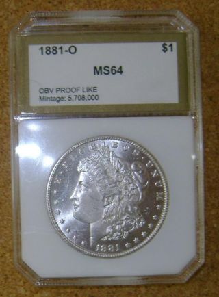 1881 O Brilliant Uncirculated Morgan Silver Dollar In Pci Holder Nors photo