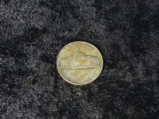 Silver 1944 - P Jefferson War Nickel Wwii Antique 5 Cents Coin - Flip photo