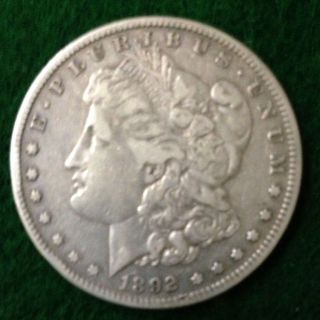 1892 - S Circulated Morgan Silver Dollar - Semi - Key Date photo