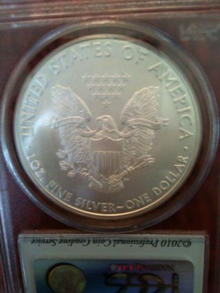 2010 Pcgs Ms70 American Silver Eagle Coin 