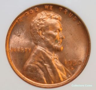 1950 - D 1c Ncc 66 Rd Lustrous Gem Lincoln Cent Offered @ photo