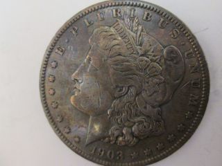 1903 - S Morgan Silver Dollar Toned With Details photo