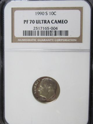 1990 S Clad Proof Roosevelt Dime - Ngc Pf 70 Ultra Cameo (004) photo
