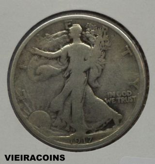 1917 Liberty Walking 50c - 90% Silver - - 3478 photo