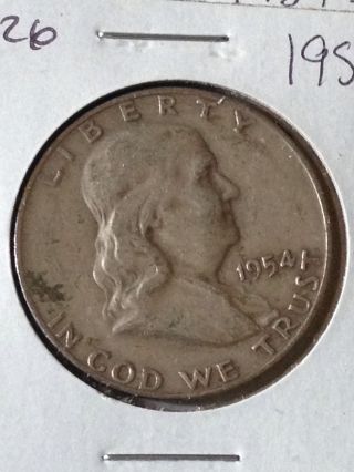 F126 ::1954 - D Franklin Liberty Silver Half Dollar Coin :: Fairhouse ::auction Hq photo