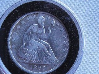 1860 O Seated Liberty Silver Half Dollar Coin Vf photo
