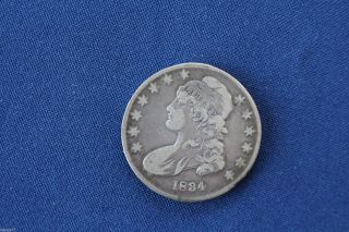 1834 Capped Bust Silver Half Dollar Small Date Great Type Coin M1039 photo
