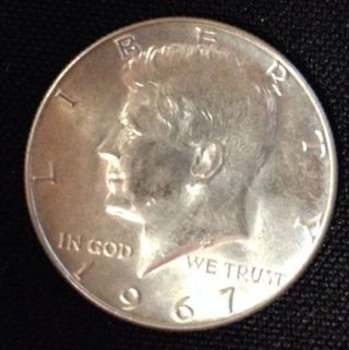 1967 50c Face Value - Kennedy Silver Half Dollar - Circulated Philadelphia photo