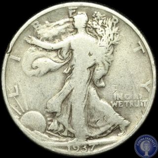 1937 P Silver Walking Liberty Half Dollar 50c C14 photo