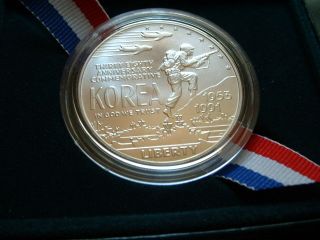 1991 - D Korean War Uncirculated Silver Dollar With photo