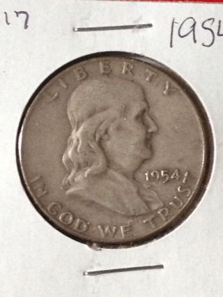 F117 ::1954 - D Franklin Liberty Silver Half Dollar Coin :: Fairhouse ::auction Hq photo