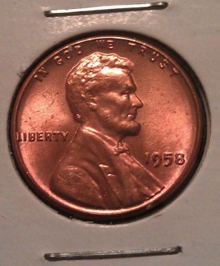 1958 P Lincoln Cent Wheat Penny Brilliant Red Gem Bu Uncirculated photo