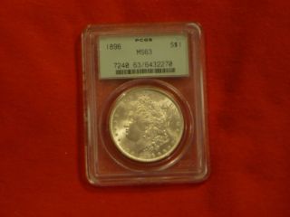 1896 P Morgan Silver Dollar Pcgs Ms 63 $1 Coin photo
