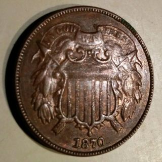 1870 Two Cent Piece Ef photo
