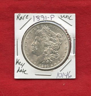 1891 Bu Unc Morgan Silver Dollar 10146 Ms++++ Coin Us Rare Key Date Estate photo
