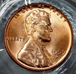 1959 - D Bright Red Bu Lincoln Memorial Cent. . . .  4249 photo