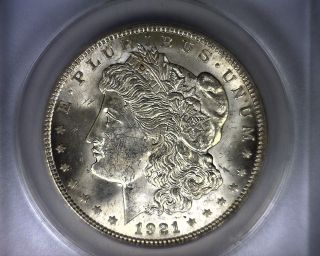 Ms62 Anacs 1921 Top 100 Vam 41b Morgan Silver Dollar United States Coin 1921 photo