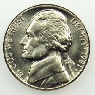 1981 D Uncirculated Jefferson Nickel (b02) photo