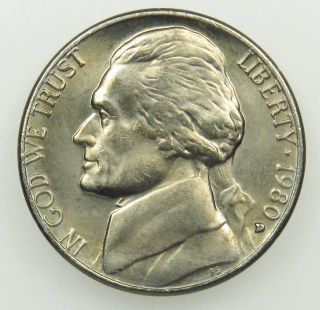 1980 D Uncirculated Jefferson Nickel (b01) photo